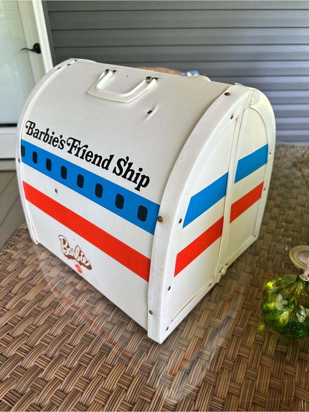 Barbie friendship plane!  with Blue and Red Stripes